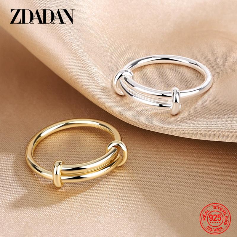 925 Silber 18K Gold Verstellbare Ringe für Damen Mädchen Mode Hochzeits Schmuck