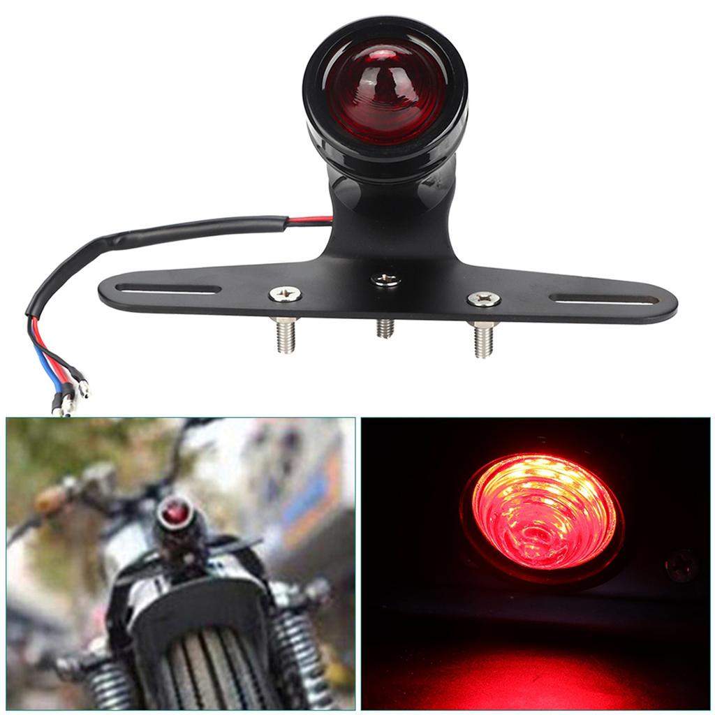 Universelles Motorrad Retro Konvexe Linse LED Rücklicht Bremslicht