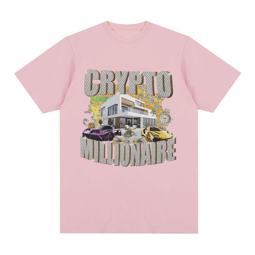 Crypto Millionaire Funny Meme T Shirts Men Women Clothing Casual Cotton Short Sleeve T-shirt Hip Hop Vintage Oversized T-shirts