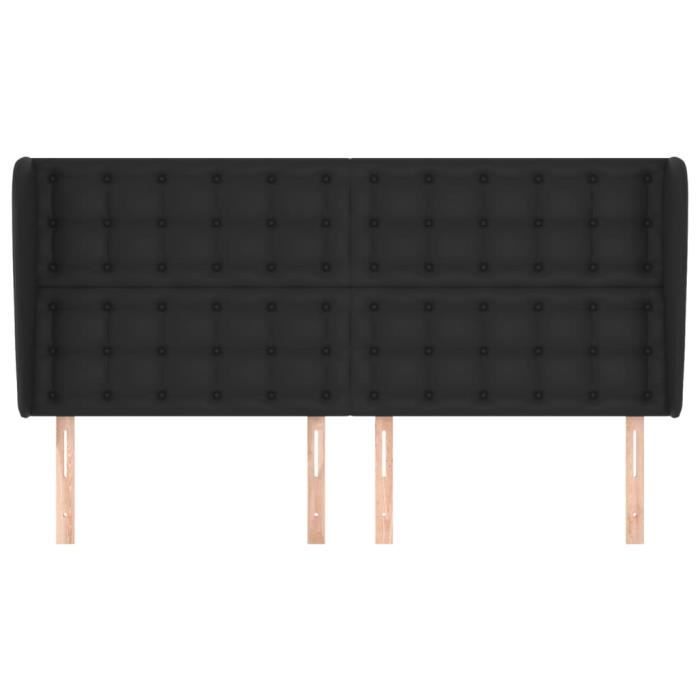 VidaXL Headboard with Ears Black 163x23x118-128 Cm Faux Leather3118052
