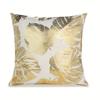 1pc, Short Plush Golden Plated Tropical Leaves Cushion Case For Sofa Bed Garden  Car,Cozy Modern Home Decor Pillowcase ,18x18In,No Pillow Insert