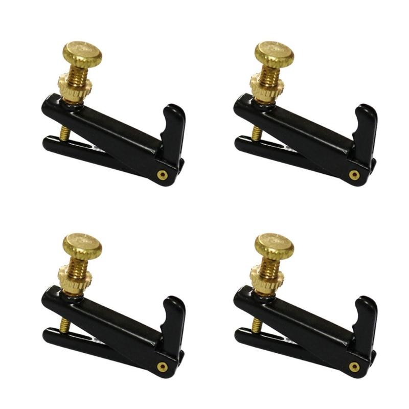 4Pcs Violin String Adjuster Part Musical Instrument Fine Tuning Accessory Violin Fine Tuner for Standard 4/4-3/4 Violin