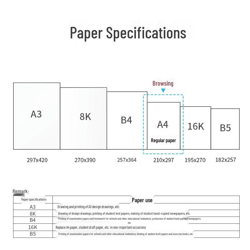 Deli Multifunctional A4 70g Printing & Copy Paper - 100 Sheets/Pack for Drafting, Writing, Drawing & Calculations