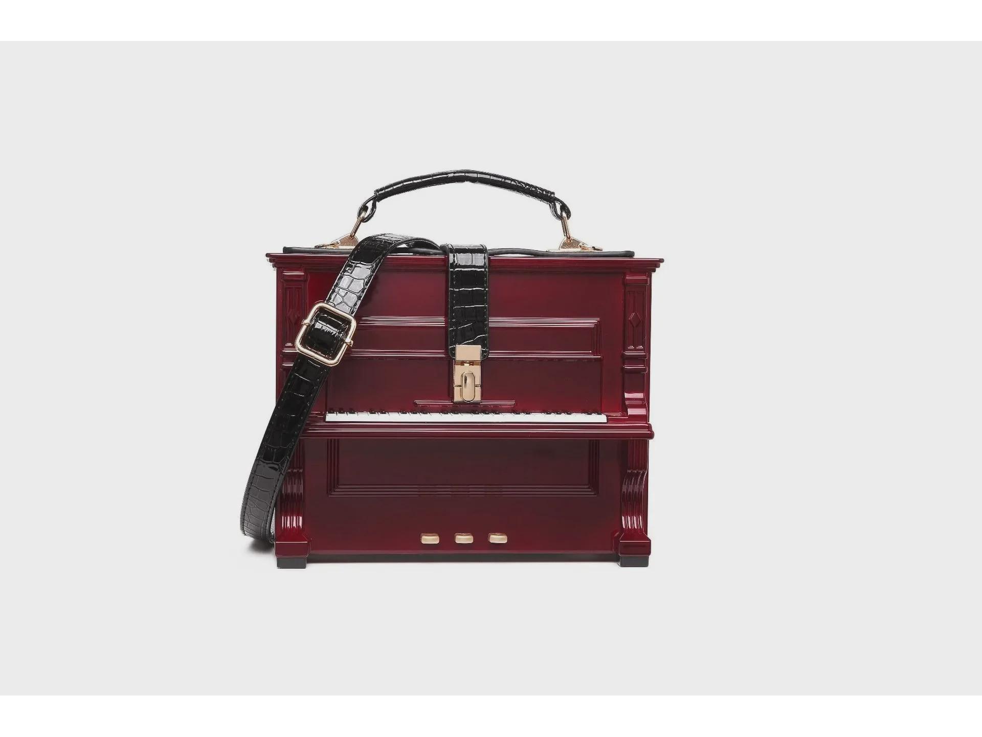 

«Креативная модная сумка-пианино 2024 года — уникальный подарок в виде музыкального инструмента для пар» вино красного