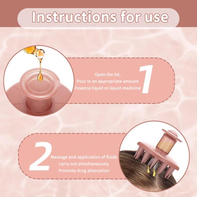 1pc Multifunctional Silicone Scalp Applicator Head Massage Care Brush Hair Care Essential Oil Liquid Guid Comb Shampoo Dispense