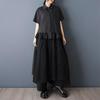 short sleeve Plus size cotton mesh vintage patchwork new in dresses for women casual loose long summer Shirt dress