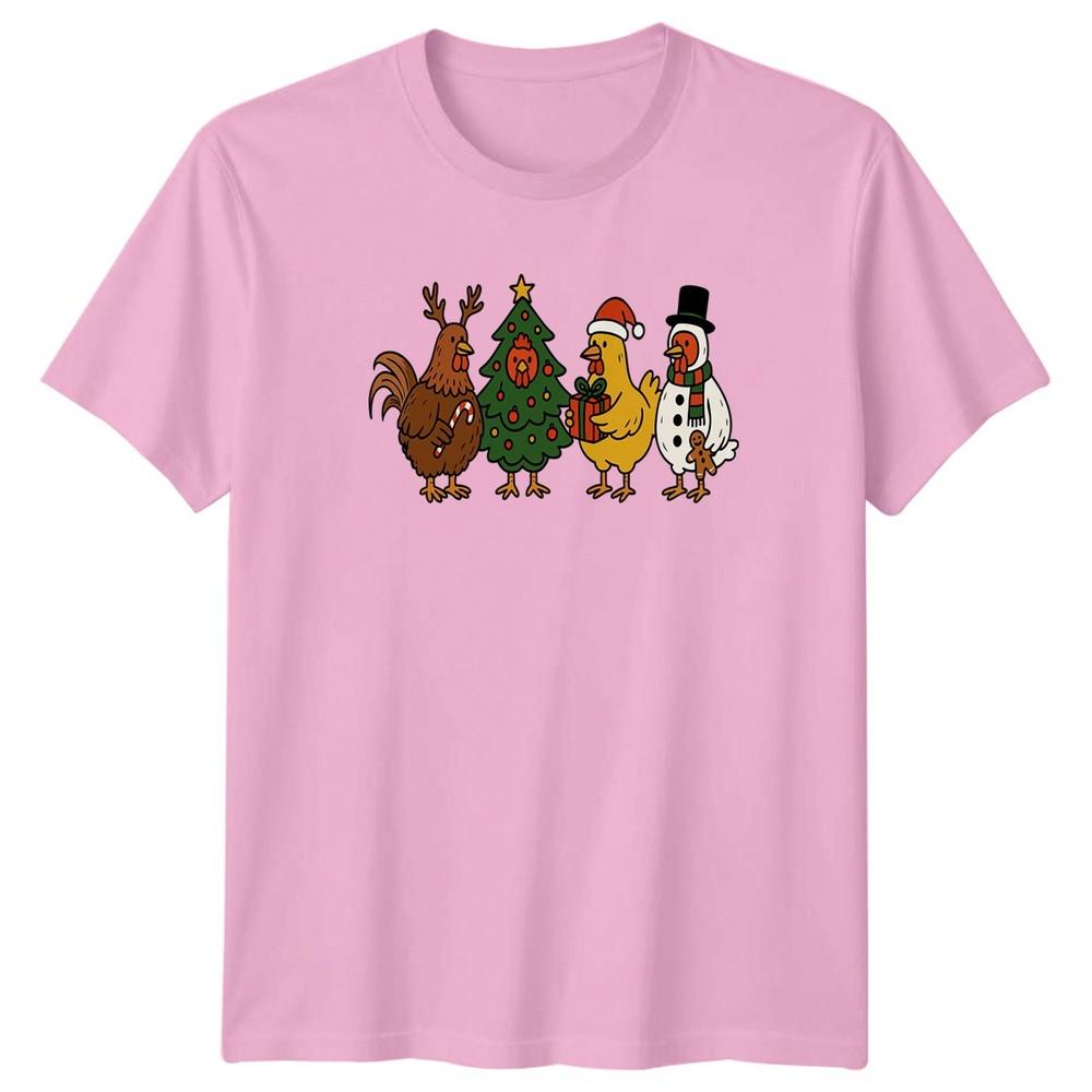 Christmas Chickens Holidays Unisex TShirt Unisexs Unisexs Graphic Tee Festive Fun