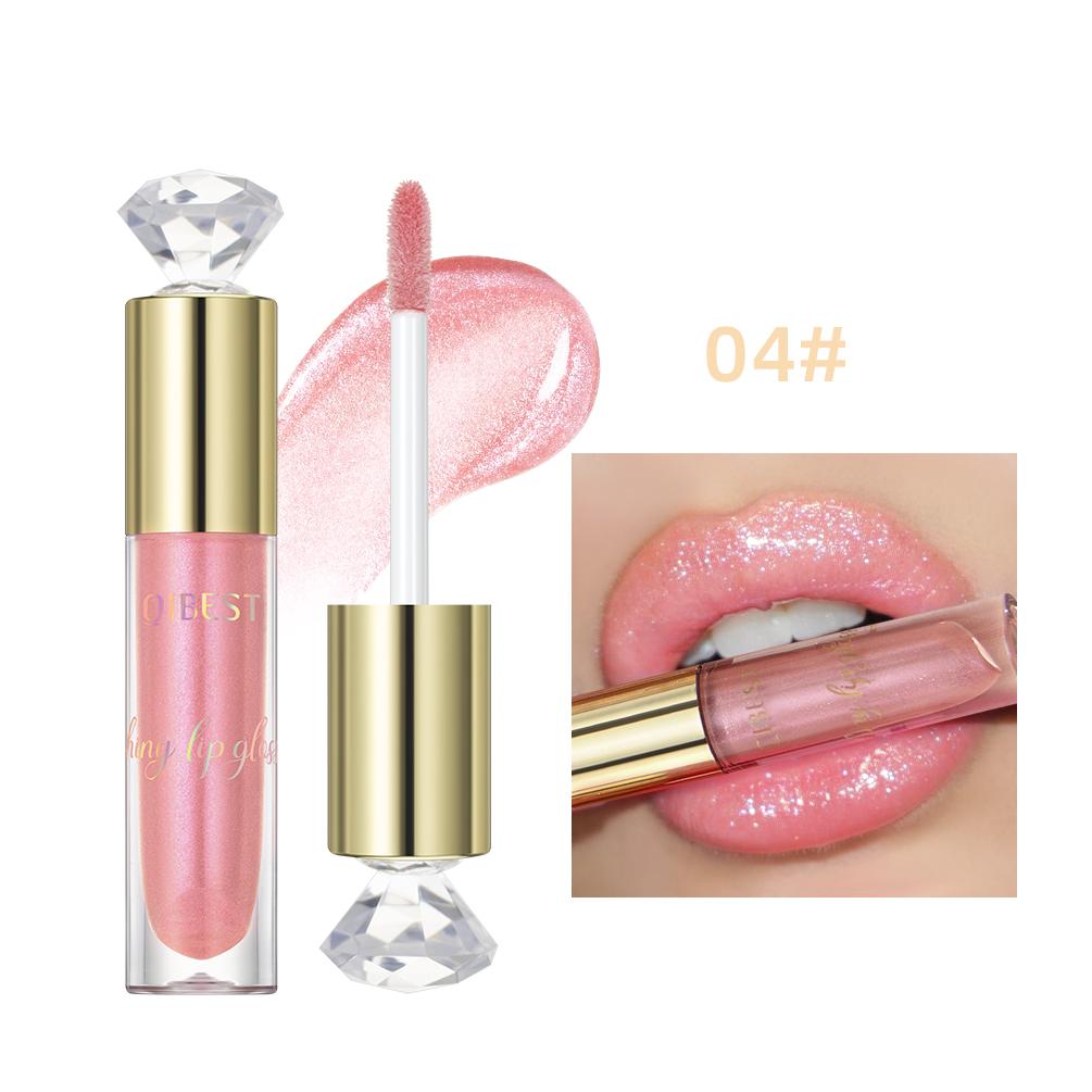 QIBEST 5 Kleuren Glitter Lipgloss Langdurig Diamant Parelmoer Metaalachtig Vloeibare Lippenstift Hydraterende Lipglans Tint Make-up