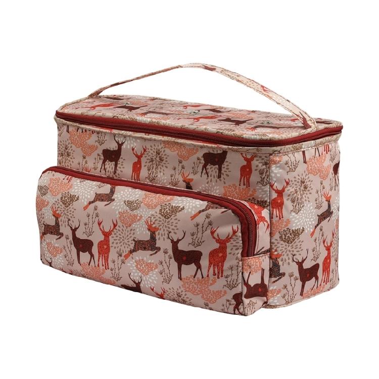 Knitting Class Carry Bag with Guide Eyelets, Front Pocket and Covered Main Compartment for Craft Projects and Room Storage