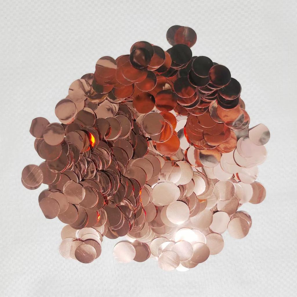 Factory Price Balloon Sequins 1.5Cm Round Transparent Bobo Ball Filled With Decorative Rose Gold Sprinkles 100G