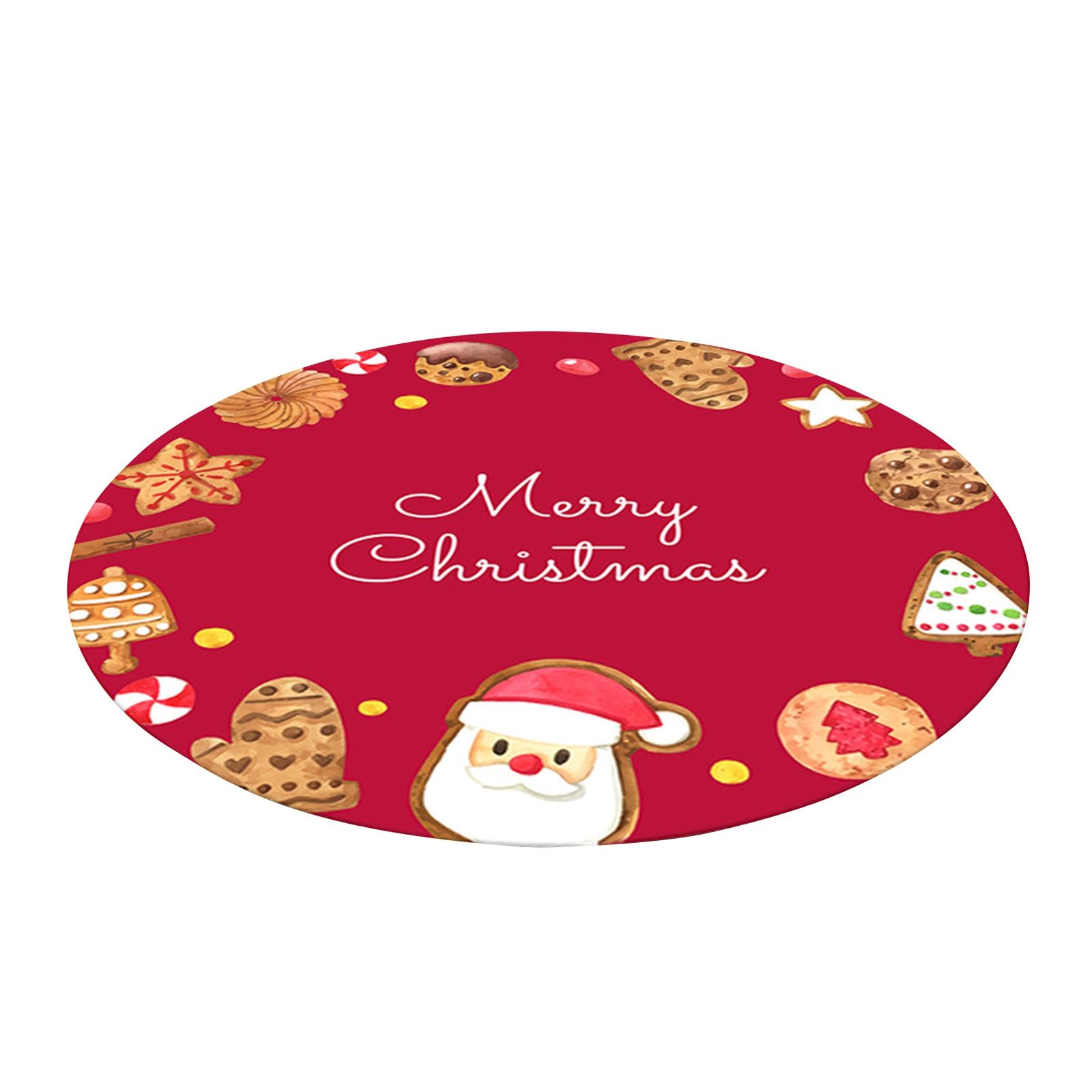 Рождественский ковер, Счастливого Рождества, Домашний ковер, Круглый ковер, Домашнее праздничное украшение, Рождественский хрустальный бархатный ковер для гостиной One Size