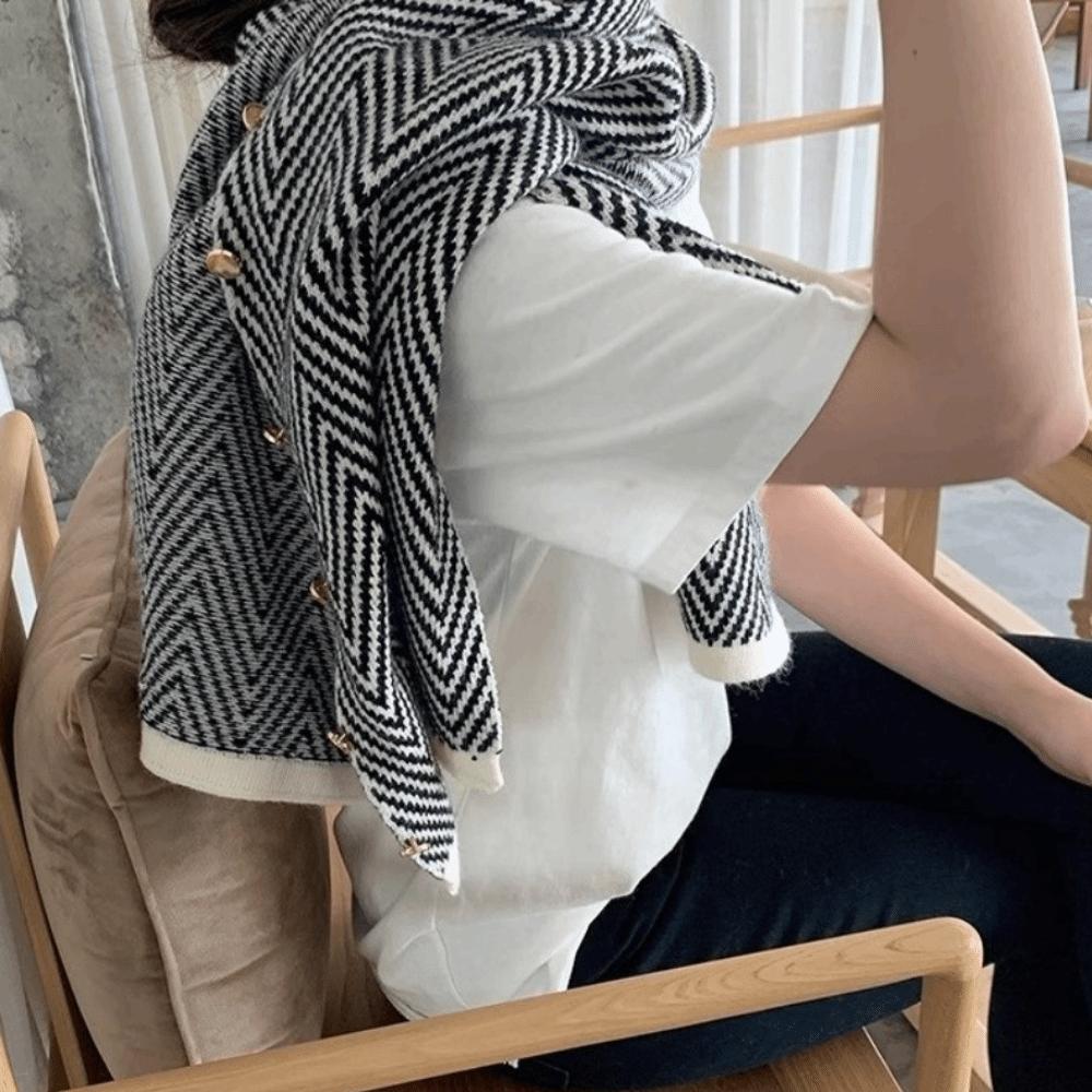 Plush Winter Cashmere Scarves Striped Long Shawl Elegant Imitate Cashmere Scarf  Student