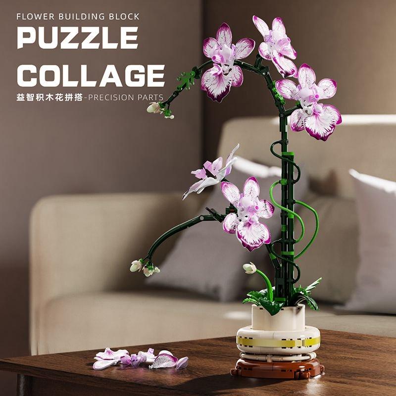 Oncidium Eternal Flower Model Building Blocks,Botanical Collection,Moc Classic Home Desktop Decoration Toys For Girls Kids Gifts