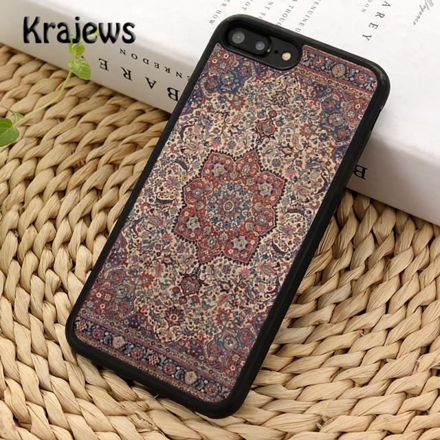 Krajews Persian Carpet Floral Pattern Phone Case Cover For iPhone 16 15 14 Plus XS XR 11 12 Mini Pro Max Coque Fundas