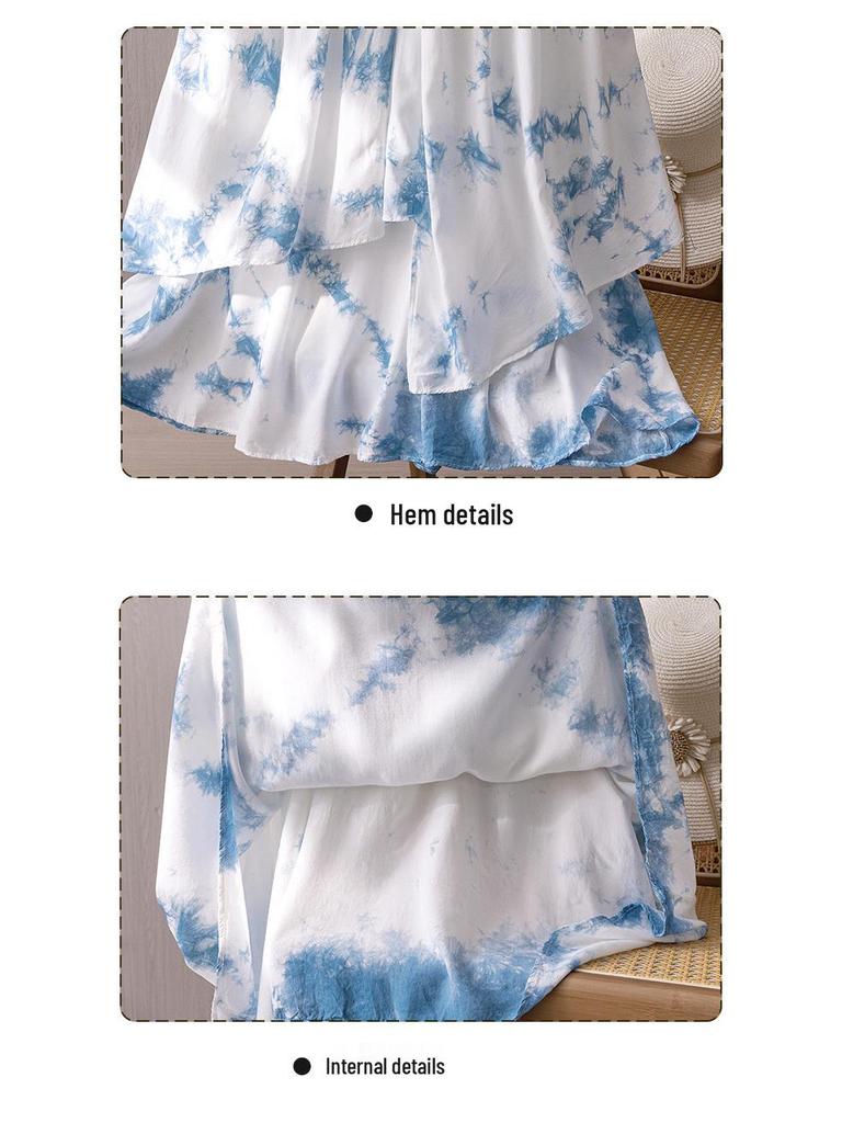 Yunnan Handmade Summer Korean-Style Women's Irregular Slimming Cotton Skirt
