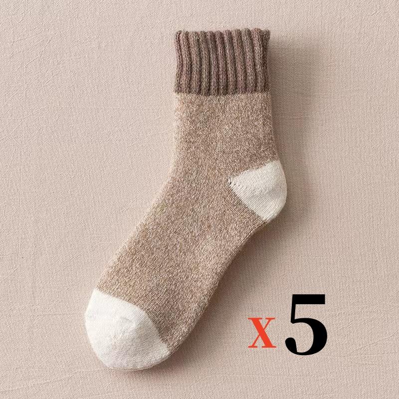 5Pairs/Lot Winter Warm Men's Woman Socks Super Thick Wool Solid Socks Merino Wool  Keep Warm Cold Resistant Snow Socks EU38-46