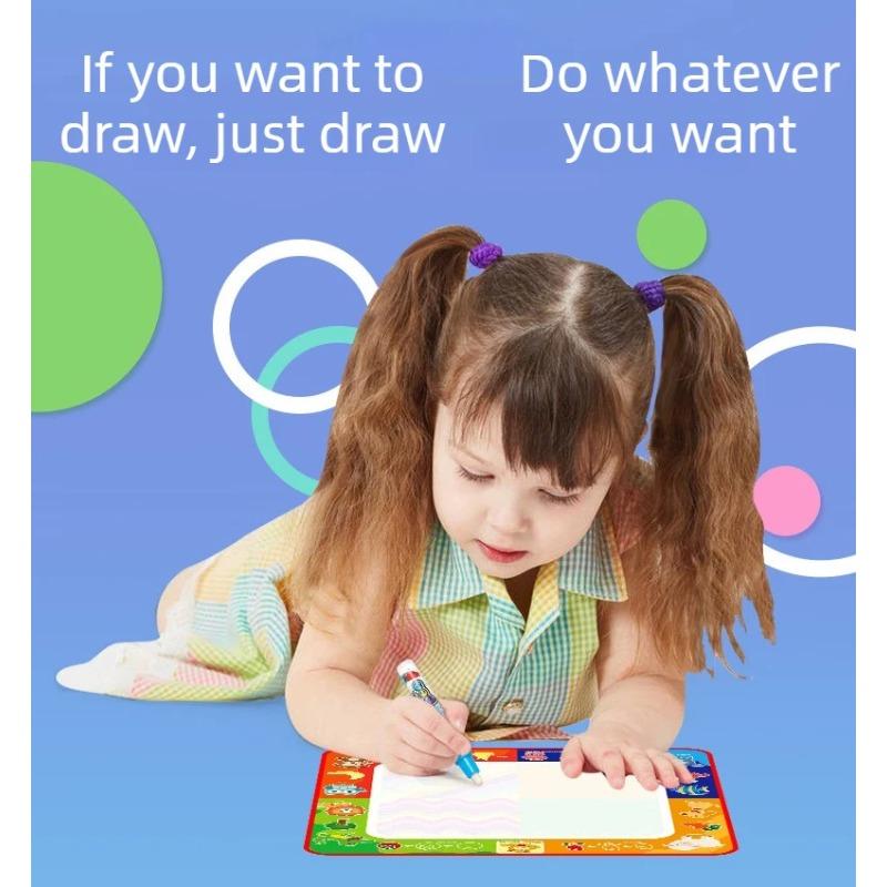 Coolplay Magic Water Drawing Mat Coloring Doodle Mat with Magic Pens Montessori Toys Painting Board Educational Toys for Kids