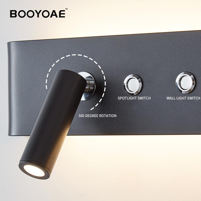 Modern Wall Lamp With Switch For Room Bedroom Bedside Hotel Lighting Sconce Indoor Black White Rotatable Wall Light Decoration