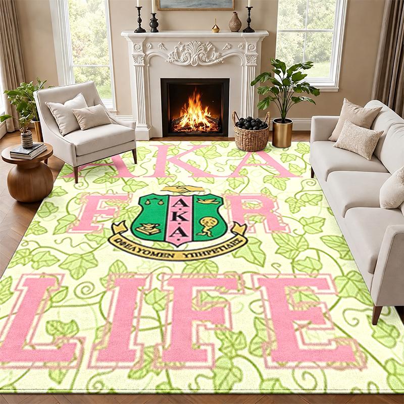 Alpha Kappa Alpha Sorority Carpet Door Mat for Living Room or Bedroom Protective Mat Under Chair Office Decoration Christmas Gift Birthday Present