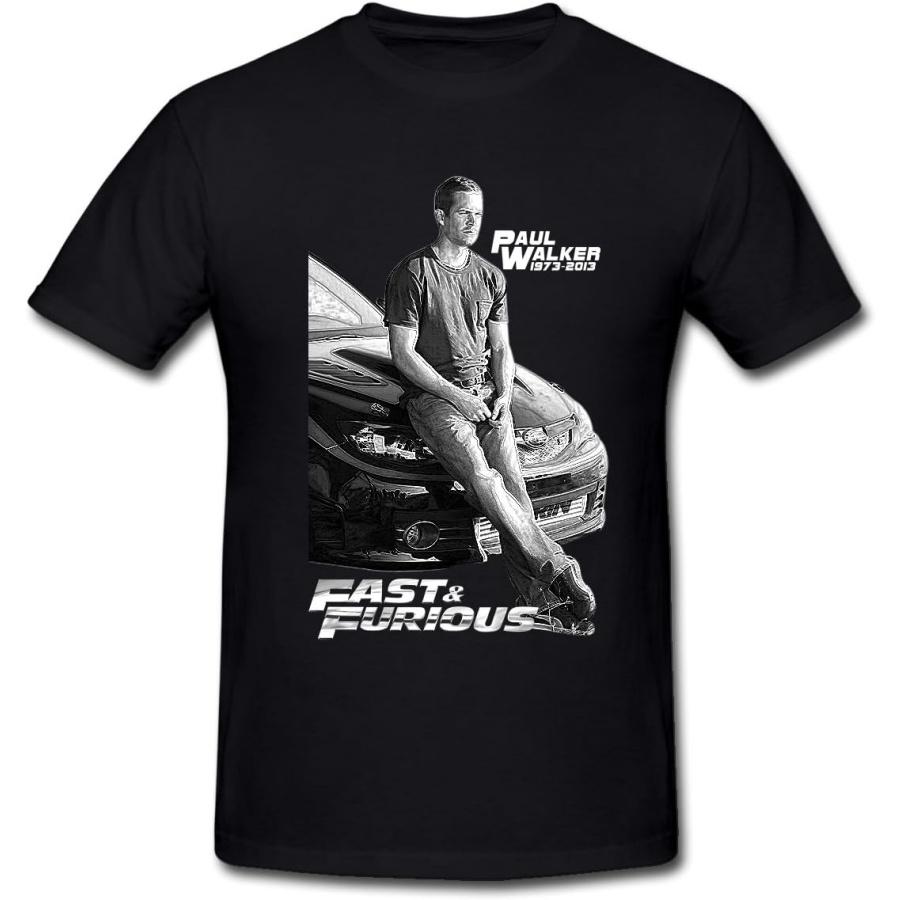 Мужская черная футболка Paul Walker Street Racing Fast n Furious XXXXXL разноцветный