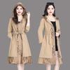 Popolare Trench da Donna di Media Lunghezza Stile Coreano Giacca a Vento Primavera Autunno Moda Stile Taglie Grandi Cappotti Tendenza Top 5XL