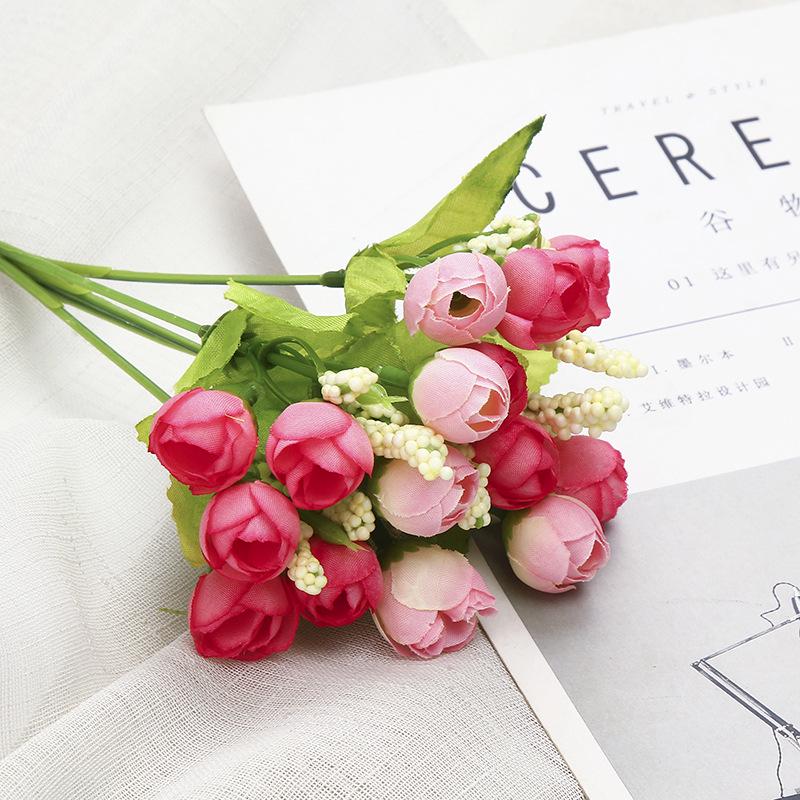 

Мини Искусственные Цветы Звездочки - 15 Головок Чайных Роз для Фотореквизита