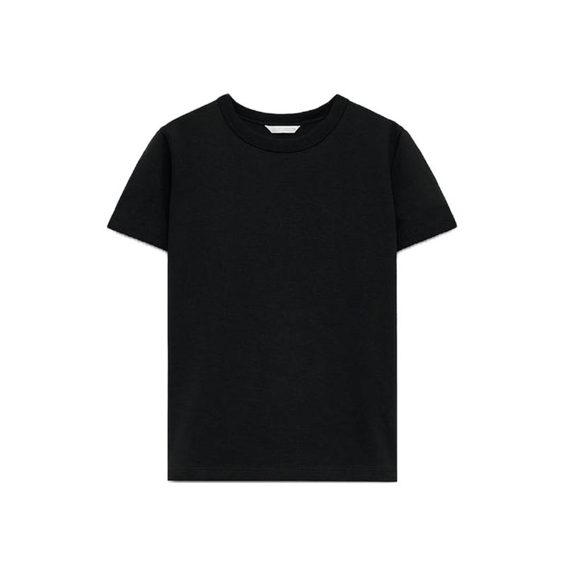 and Summer Women's Clothing French Simplicity Style Straight-leg Multi-Color Selection Double-Sided Cloth Silm Short Sleeve round Neck T-shirt 4174378