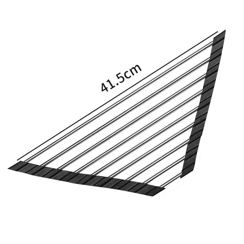 Roll Up Triangle Dish Drying Rack Kitchen Sink Organizer Corner Over The Sink Sponge Rag Holder Foldable Stainless Steel Drainer