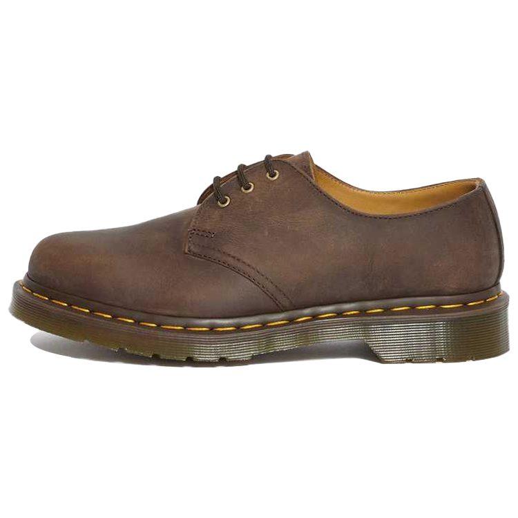 Dr.Martens 1461 Crazy Horse Cow Leather Flat Low Top Casual Shoes Unisex Brown Yellow 11838201