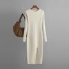 Autumn Winter Slim Full Sleeve Knit Dress Female Long Tight Bottom Package Hip Dress