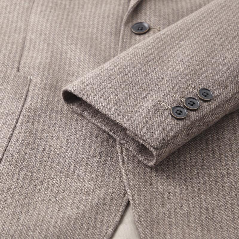 Shanshan Men's Wool Blend Business Casual Striped Overcoat