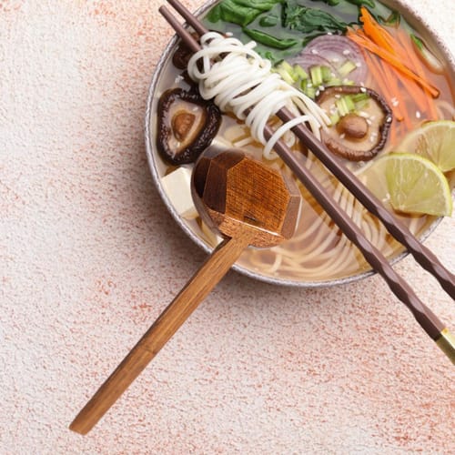 Wooden Ramen Spoon, Japanese Style, Wooden Spoon, Cooking Spoon, Long Spoon, Lightweight, Heat-Resistant, Curry Spoon, Condiment Spoon, Ramen, Fried R