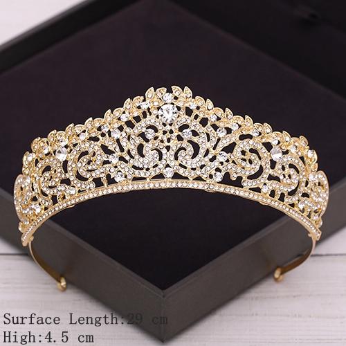 Corona Nuziale Accessori per Capelli Matrimonio d'Oro Strass di Cristallo Tiara e Corone da Sposa Accessorio per Capelli Diadema Ornamento per Capelli