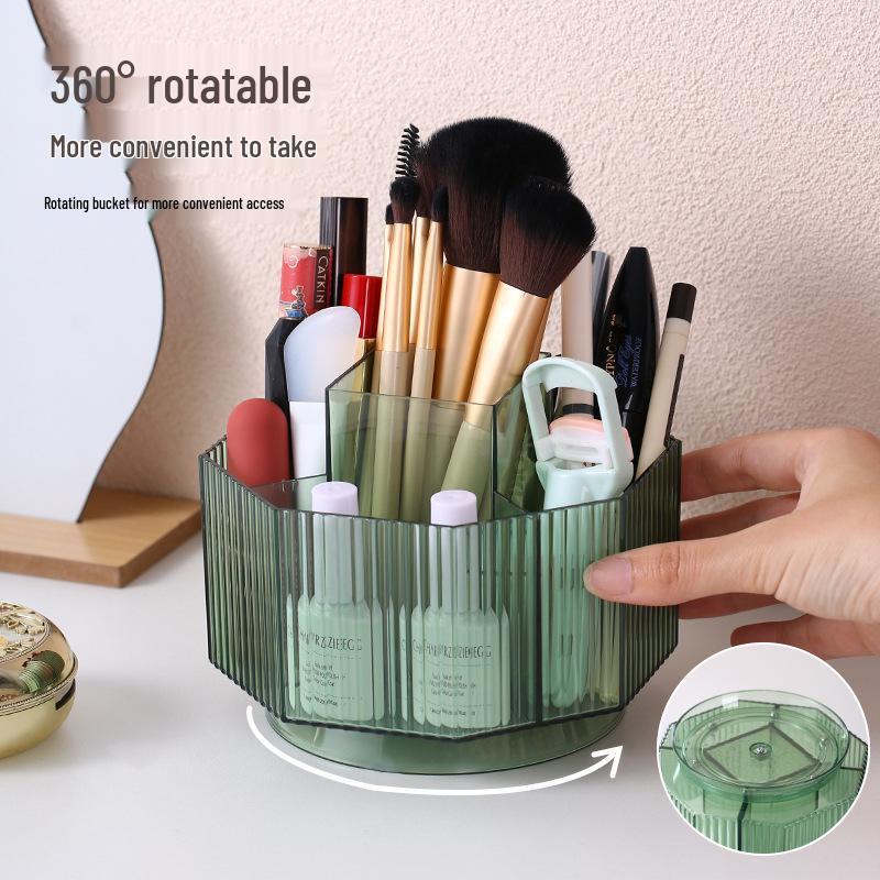 Rotating Makeup Brush and Cosmetics Organizer for Desktop or Dressing Table