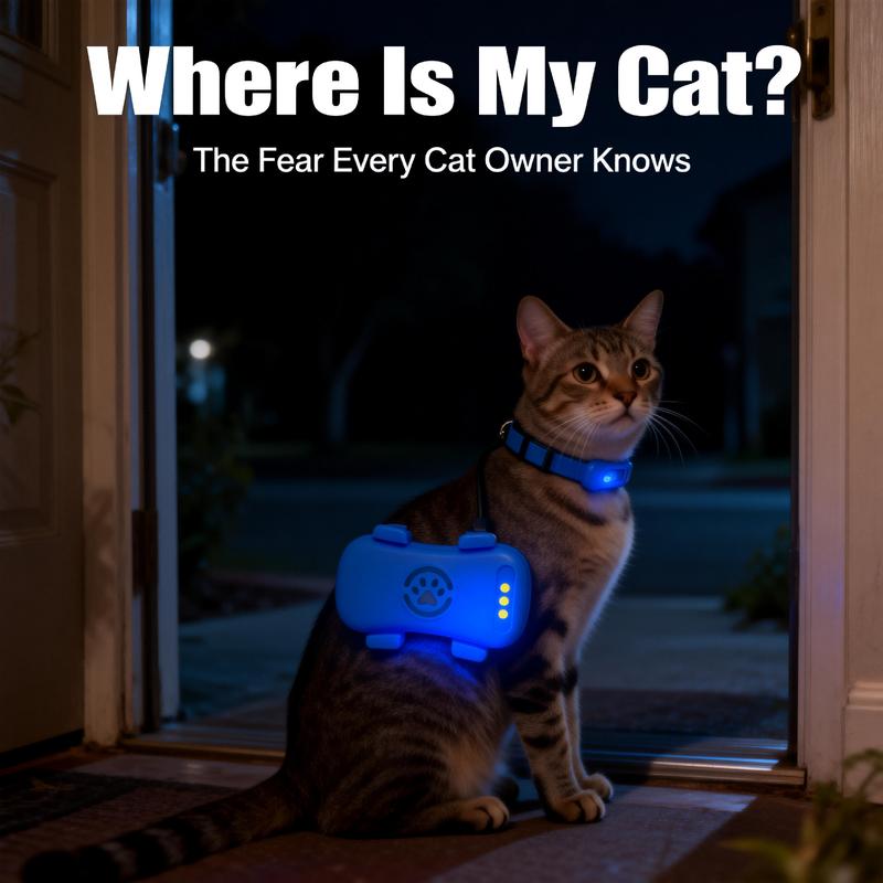 4G GPS Cat Dog Tracker Global Real-Time Pet Locator with SIM, WiFi Home Mode, Geo-Fence Alert, Lost Pet Finder, 10+ Days Battery