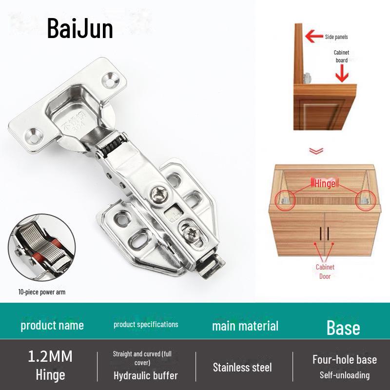 

Петля с гидравлическим пружинным буфером из нержавеющей стали 304 для дверей шкафов и гардеробов