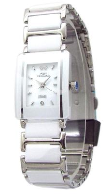 TECHNOS Dameshorloge Elegant Keramisch Wit Combi Hartvormig Armband Set TSL906TW-SET [Artikel]