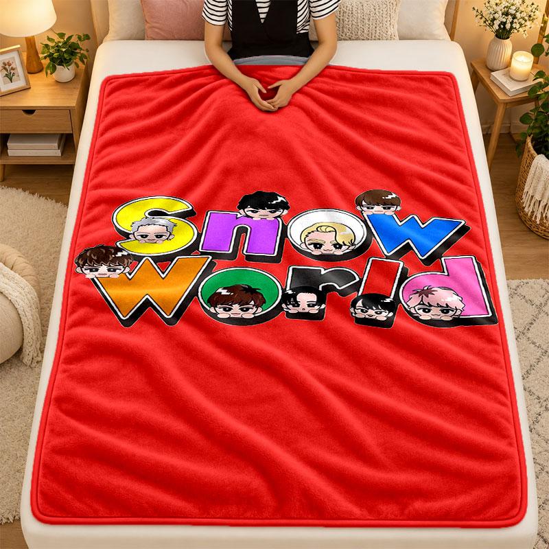 Flannel BlanketSnowman Warm Soft Throw Blanket for Indoor Sofa Bed Living Room Use