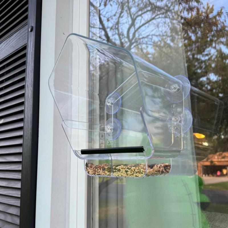 Transparent Window-Mounted Hummingbird Feeder With Strong Suction Cup Small Birds Outdoor Use