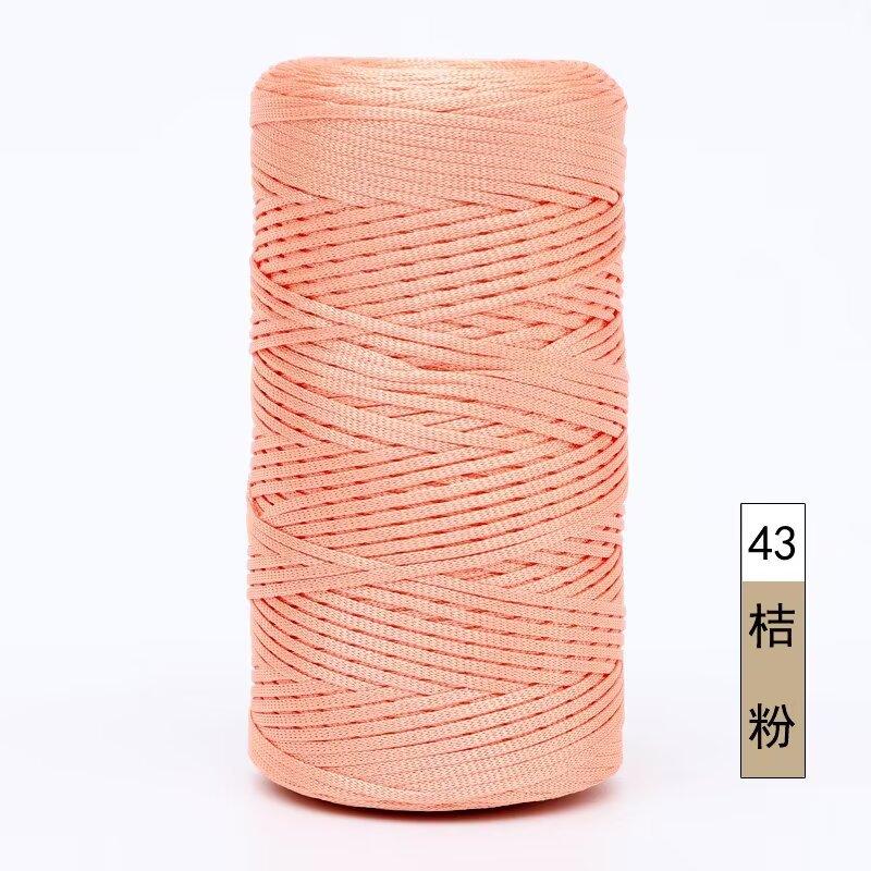 Mercerized Cotton And Linen Flat Belt Thread Light Body Ice Silk Thread Hand Crocheted Diy Hook Bag Hat Seat Cushion Hollow Thread