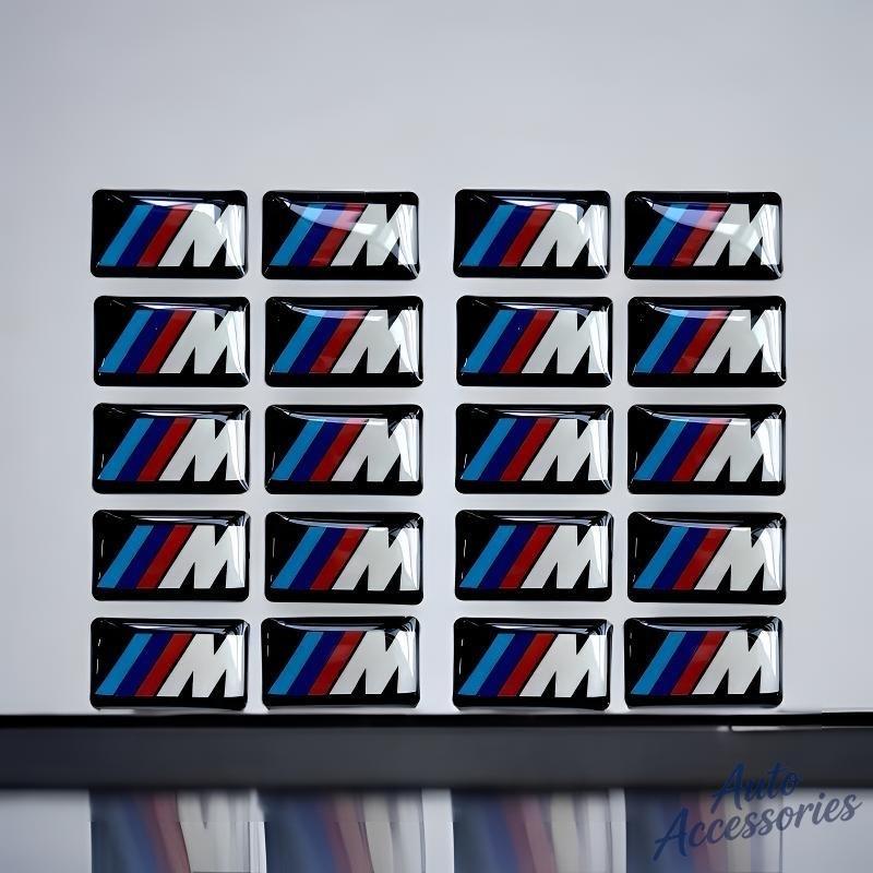 4pcs Car Steering Wheel Hub Caps Center M Emblem Badge Sticker DIY Sticker For BMW M Performance E84 E87 F15 E70 F25 E90 E91 M3 YY8