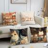 Cute C-Cat Cushion Cover For Pillow Printing Sofa Decoration Home Car Room Coffee Shop Office Nordic Simplicity