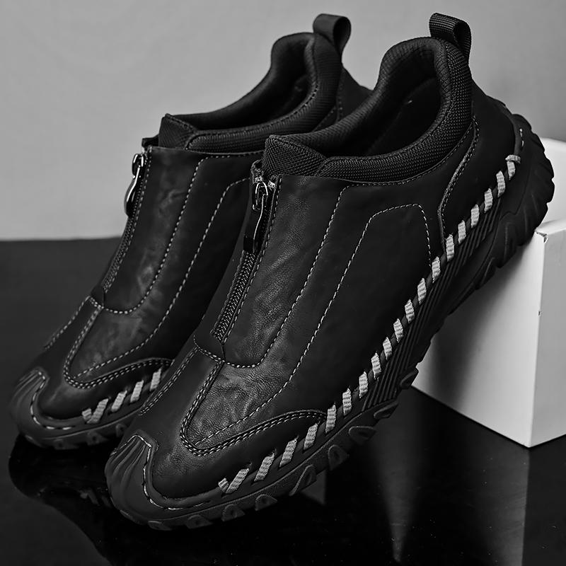 Fashion Leather Shoes Man Casual Loafers Luxury Design Slip on Male Dress Shoes Leisure Style Big Size Outdoor Wear-resistant Sole