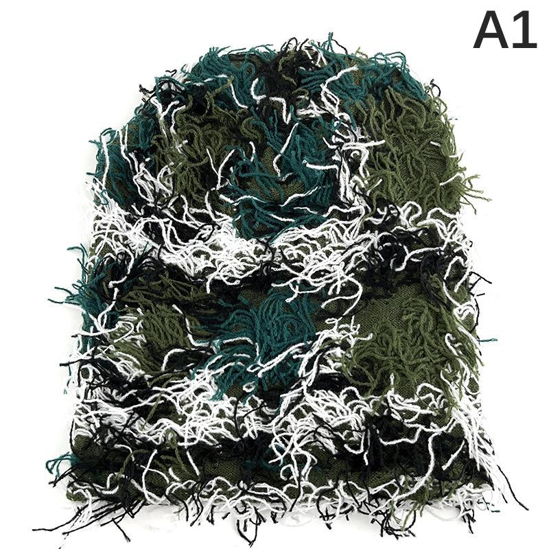 

Балаклава-шапки, забавная шапка, уличная камуфляжная плюшевая нечеткая вязаная шапка, лыжная маска, шапка-бини, уличная кепка в стиле хип-хоп