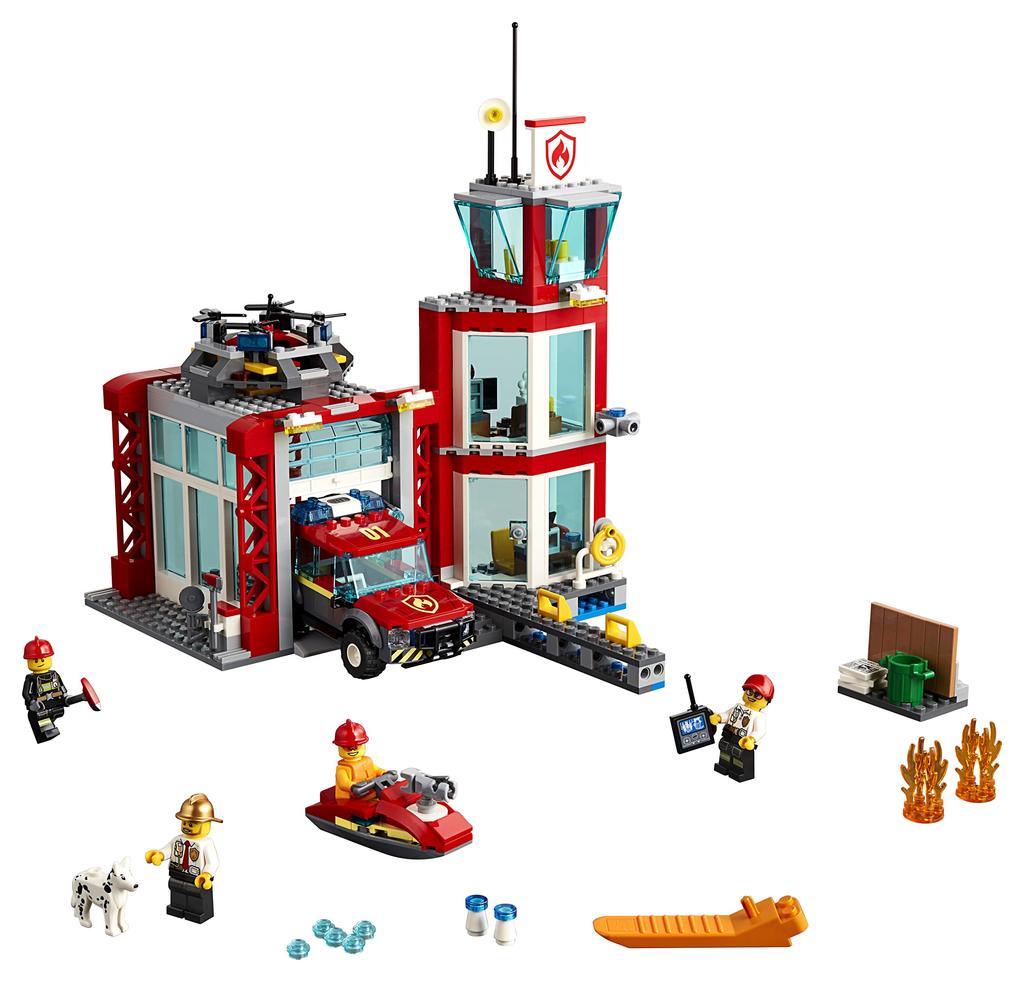 LEGO City Fire Station 60215 Building Blocks Toy for Boys and Cars