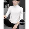 Men's Thick Knit Wool Sweater - Half-High Neck, Warm Base Layer for Autumn & Winter