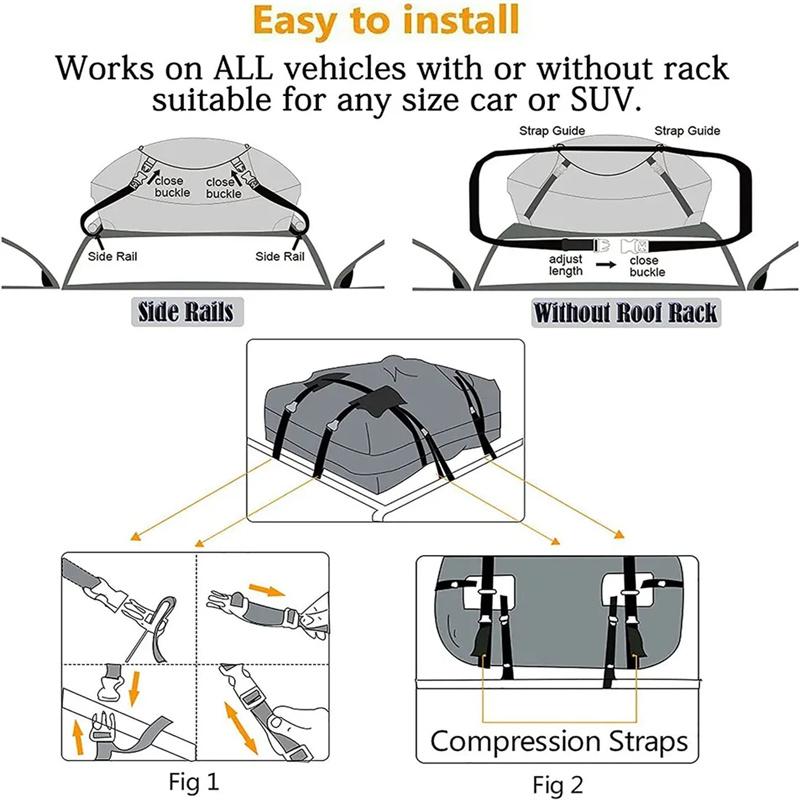 Car Roof Bag Cargo Carrier Bag Waterproof Oxford Cloth Off-Road Car Roof Bag Large Capacity Travel Luggage Storage Bag Organizer