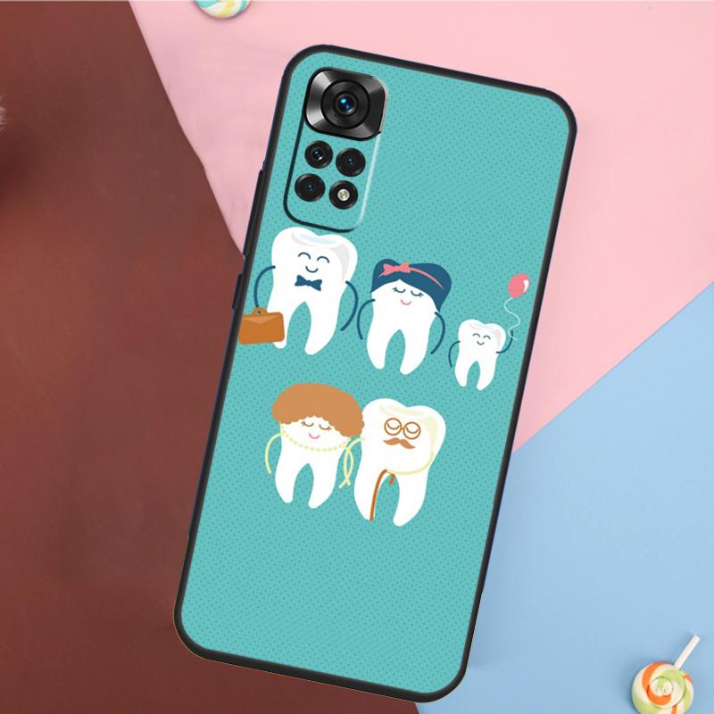 Cartoon Dentist Dental Crowned Teeth Cover For Xiaomi Redmi Note 13 Pro 14 12 11 9 10 9S 10S 11S 12S Redmi 14C 10C 12C 13C Case
