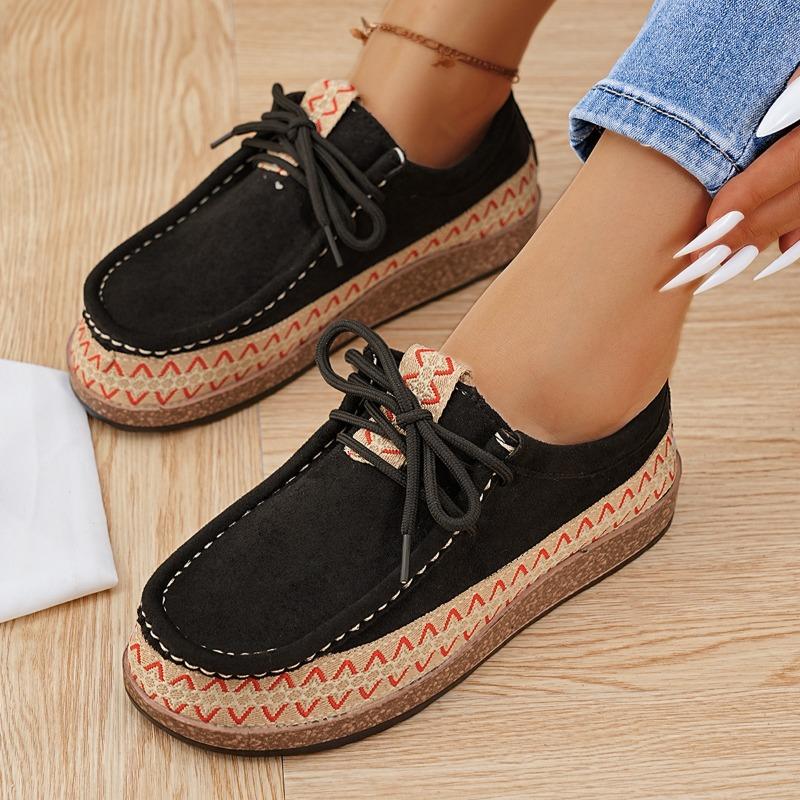 Women's Wide Width Platform Loafers, Old Money Style Minimalist Flats, Vintage Classic Casual Shoes for Women
