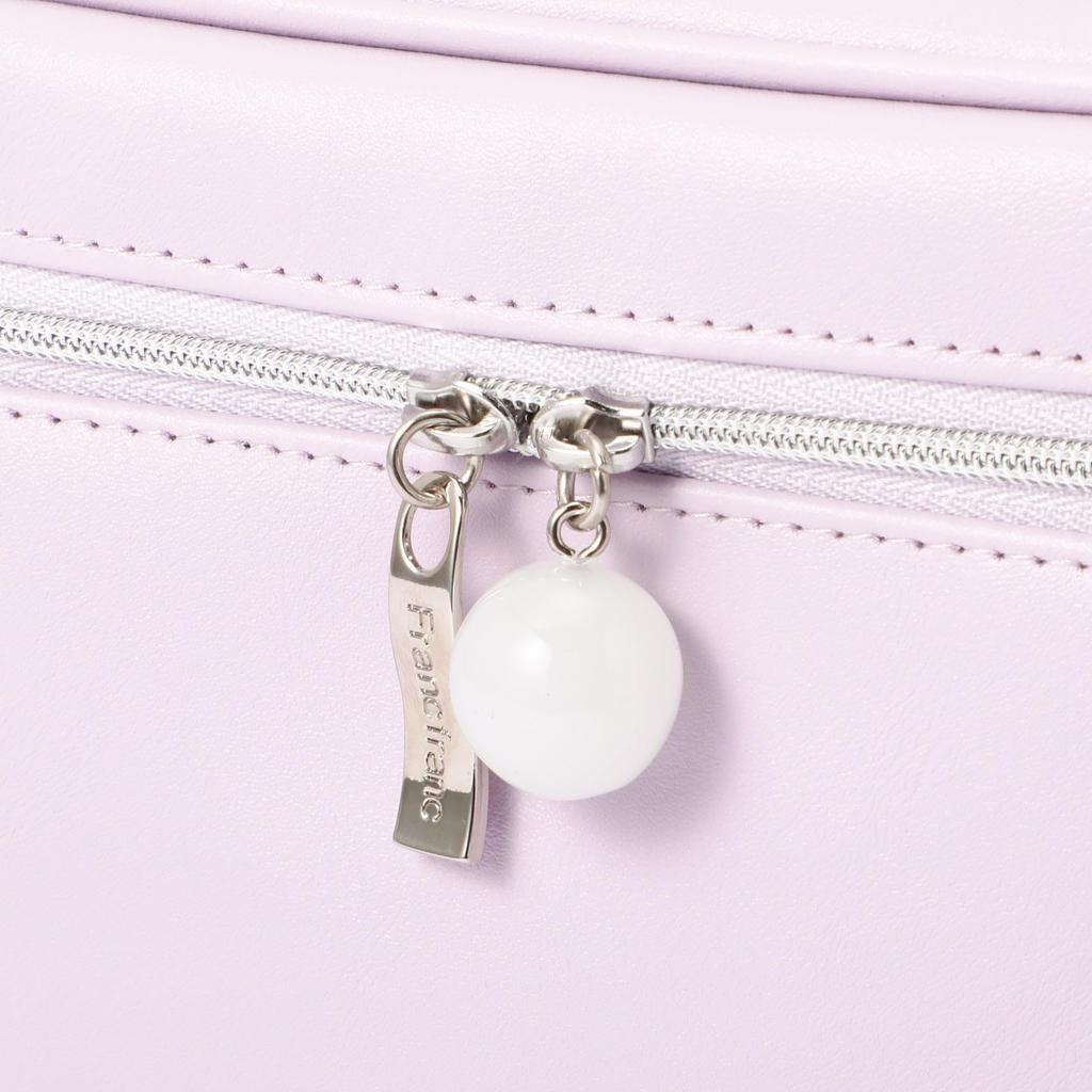 Francfranc Wave Shape Vanity Pouch, Large, Light Purple, Makeup Pouch, Accessory Organizer